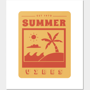 Summer Vibes Retro Vintage Holiday Art Posters and Art